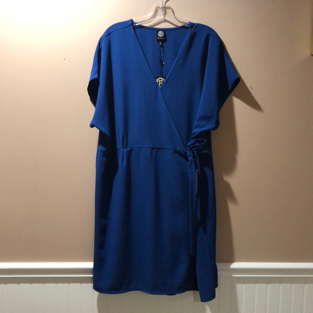 Bobeau Royal blue dress with rap detail super flattering to full figure